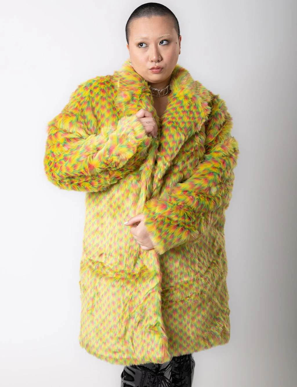 YELLOW MERMAID FAUX FUR JACKET - MID LENGTH ✰ MADE 4 U ✰ - Image 6